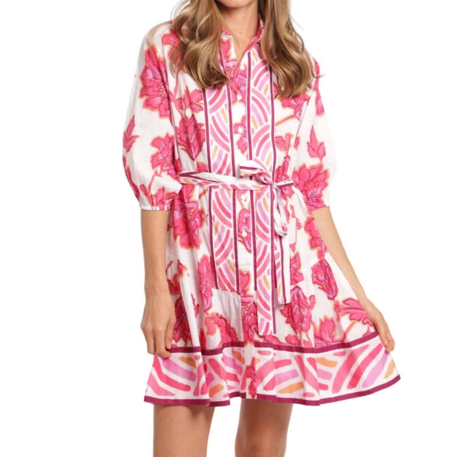 New Bindu Selena Mini Dress In Pink Lotus